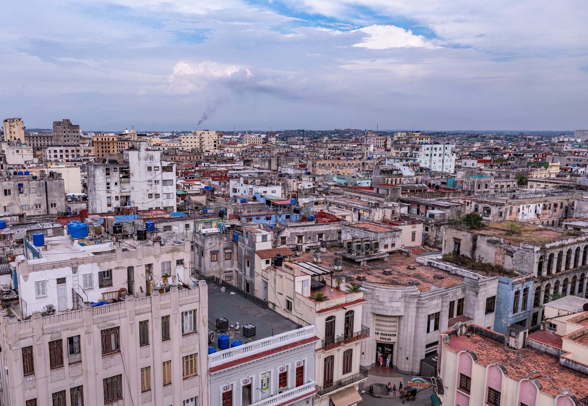 A rooftop view over the dense fabric of Centro Habana